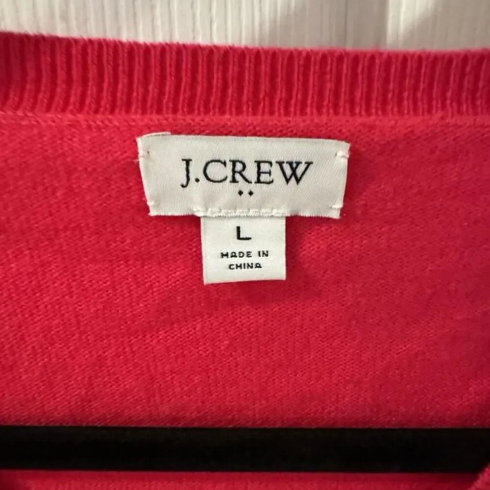 J Crew womens sz L Re-imagined‎ V neck oversize wool blend Pink Sweater preppy